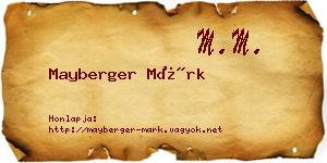 Mayberger Márk névjegykártya