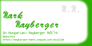 mark mayberger business card